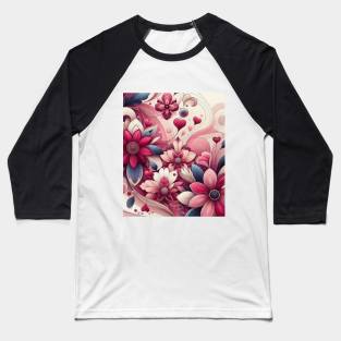 Abstract Flowers Baseball T-Shirt